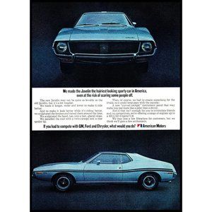 1971 AMC American Motors Javelin Hardtop Vintage Print Ad Wall Art Photo 70s